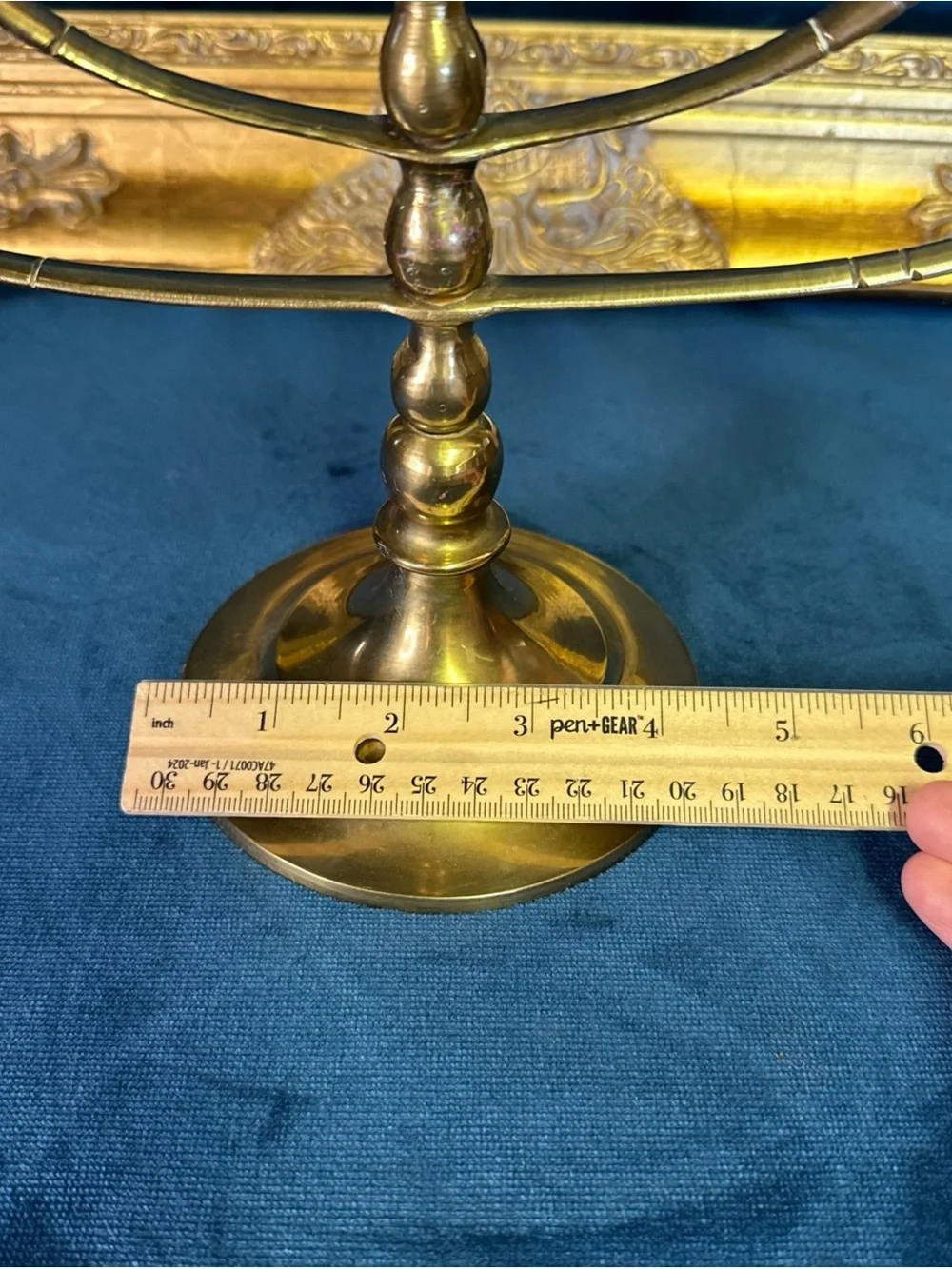 Vintage Menorah Solid Brass 7 Arm 12”  Rotating Swing Arms Candelabra